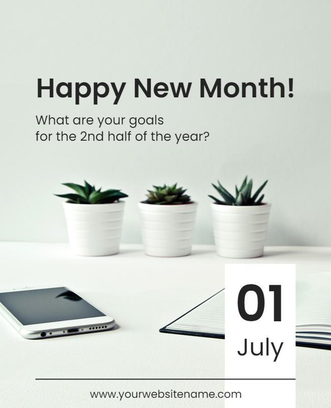 Inspirational Start Of July Goals Flyer Template