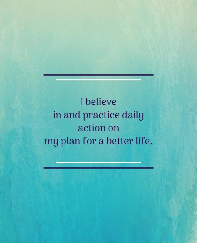 Inspirational Teal Gradient Motivational Quote Poster Template