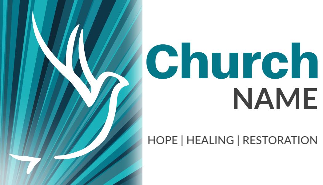 Inspirational Turquoise Dove Church Hope Healing Business Card Template