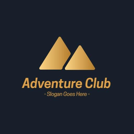 Inspired Golden Mountain Peaks Highlighting Adventure Club Logo Template