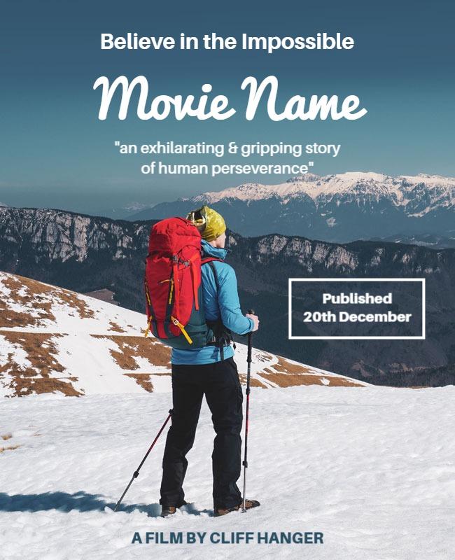 Inspiring Adventure Mountain Climbing Movie Poster Template