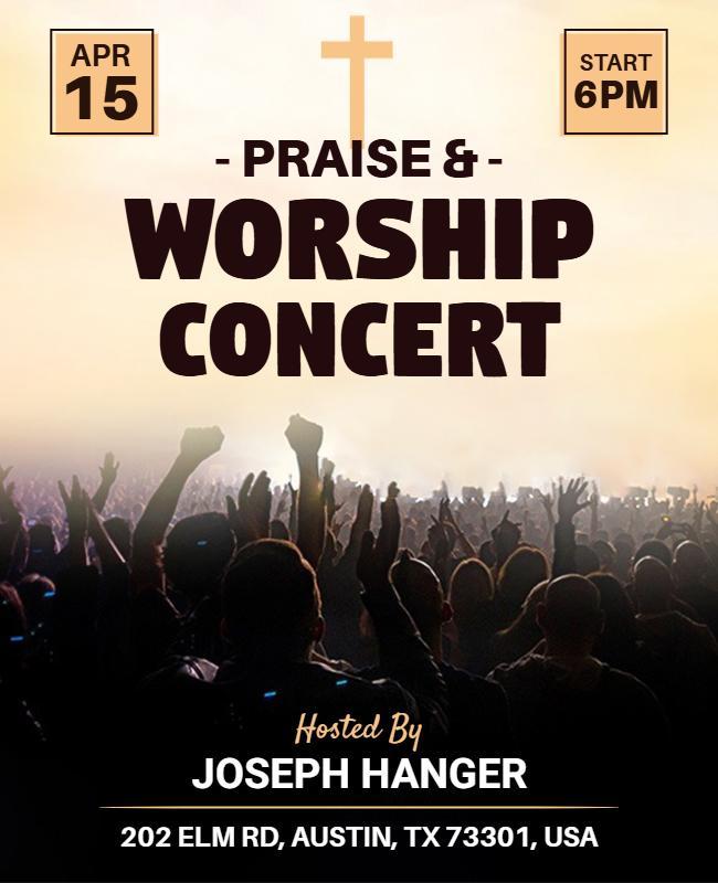 Inspiring Black Praise and Worship Concert Poster Template