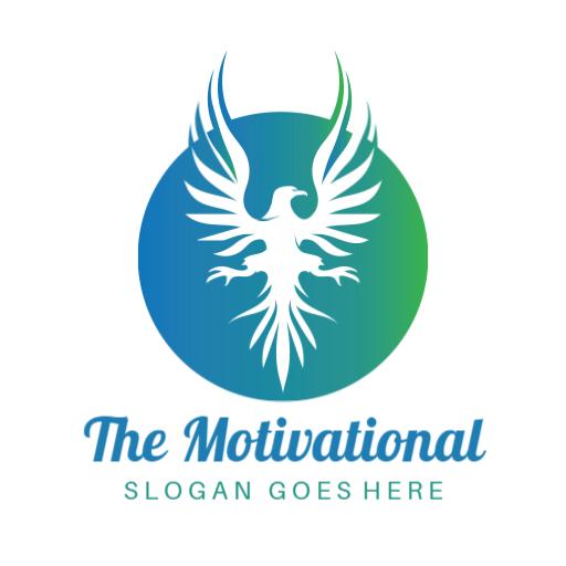 Inspiring Green and Blue Phoenix Symbolizing Motivation Logo Template