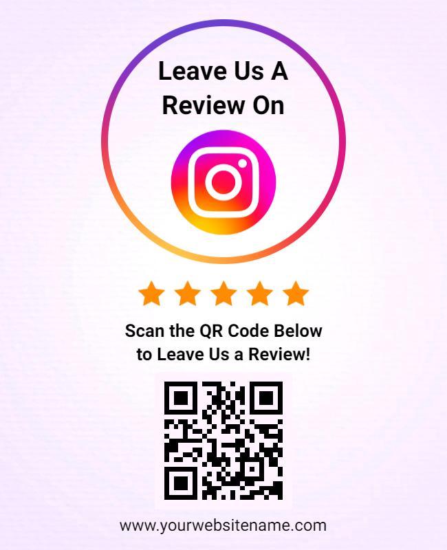 Instagram Review Request with Qr Code Flyer Template