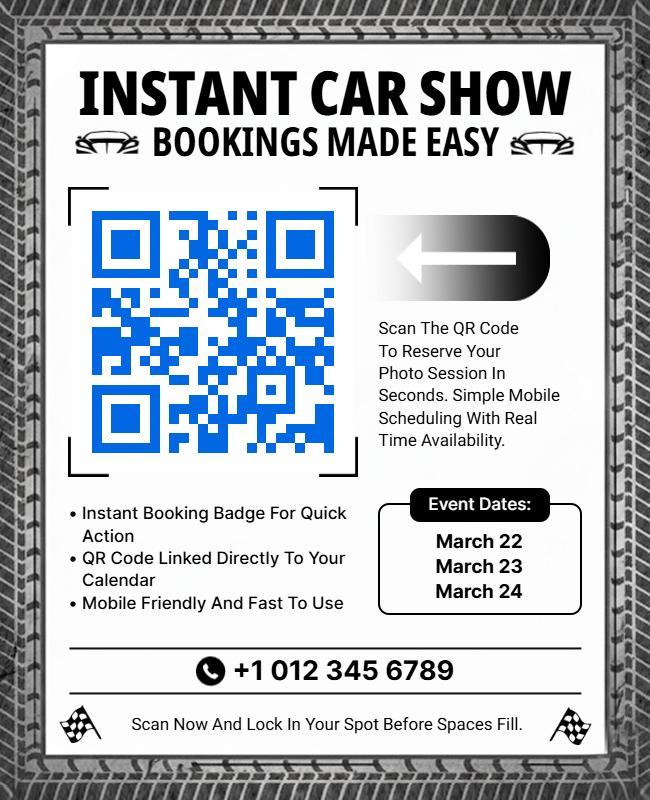 Instant Car Show Booking Flyer Template