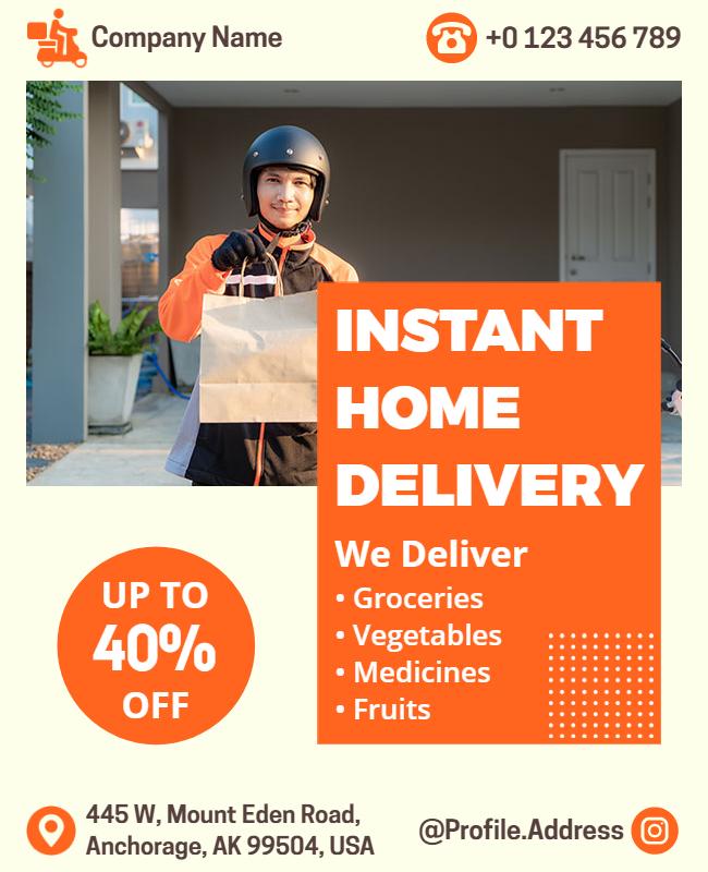 Instant Home Delivery Promotion Flyer Template