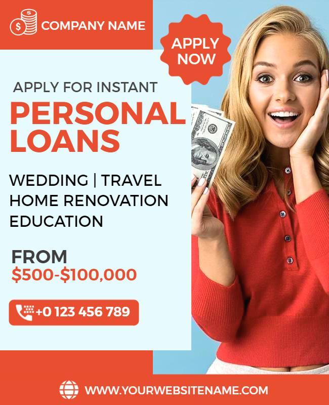 Instant Personal Loans Financial Flyer Template