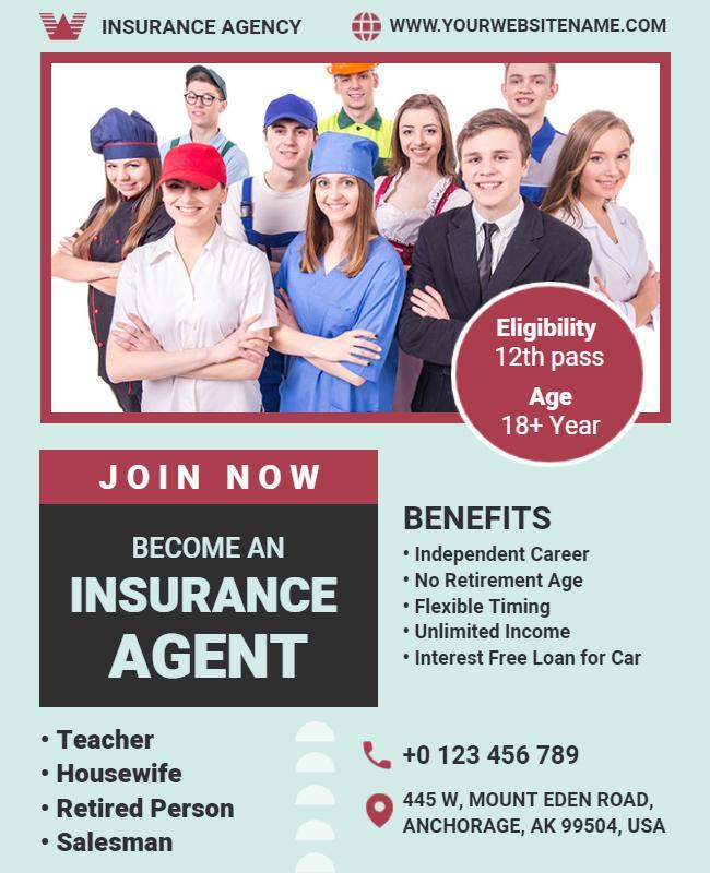 Insurance Agent Recruitment Opportunity Flyer Template