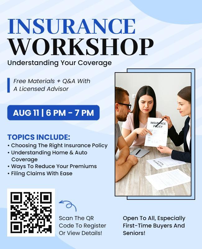 Insurance Workshop Educational Flyer Template