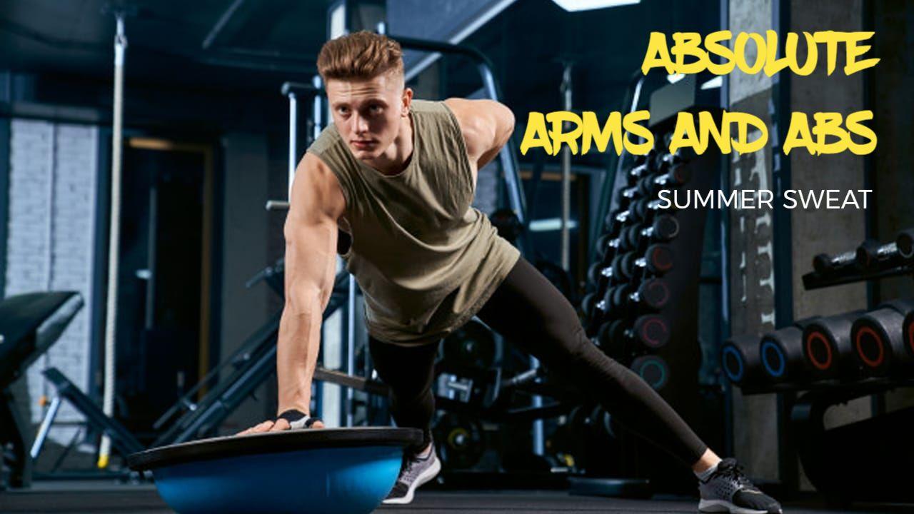 Intense Arms and Abs Workout Fitness YouTube Thumbnail Template