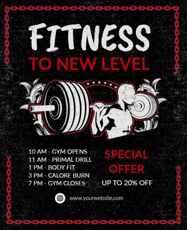 Intense Gym Promotion Fitness Flyer Template