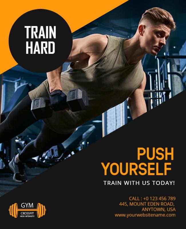 Intense Gym Workout Promotion Flyer Template