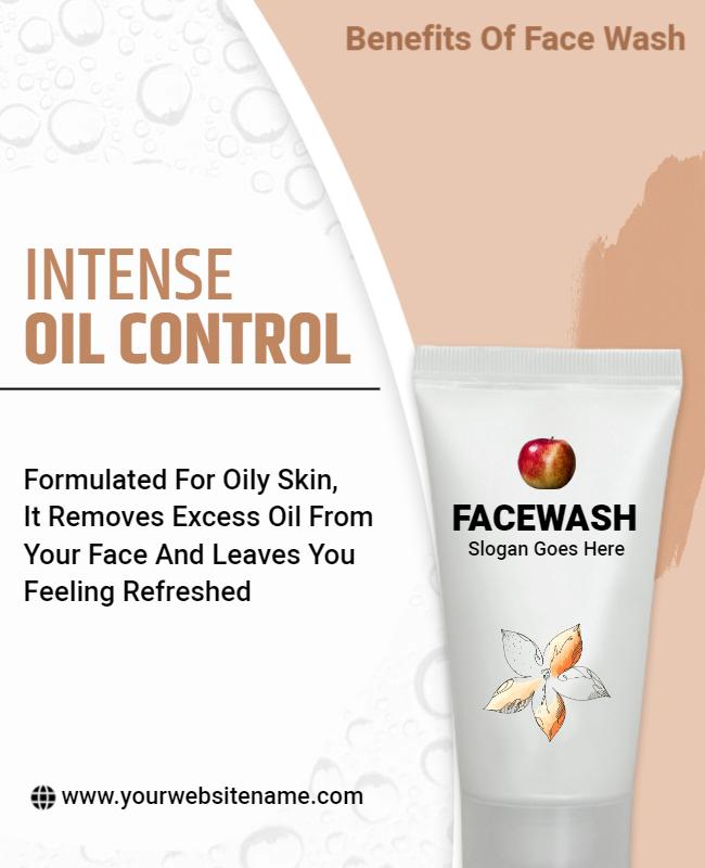 Intense Oil Control Face Wash Flyer Template