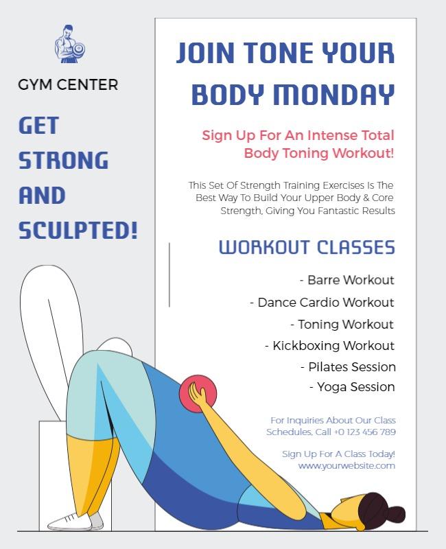 Intense Total Body Toning Workout Flyer Template