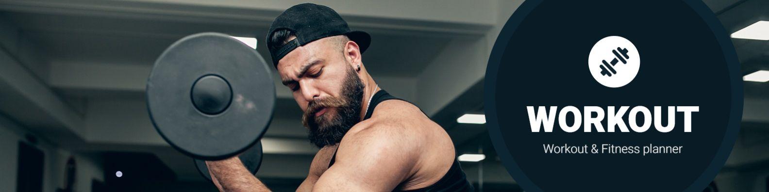 Intense Workout Session in Gym with Fitness Planner LinkedIn Banner Template
