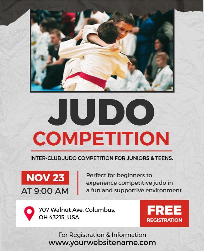 Inter-Club Judo Competition for Juniors and Teens Flyer Template