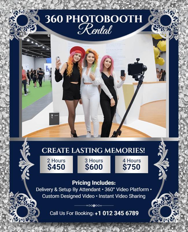 Interactive 360 Photo Booth Rental Flyer Template