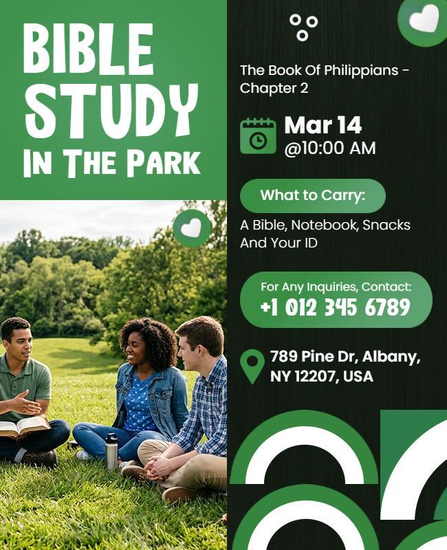 Interactive Bible Study in the Park Flyer Template