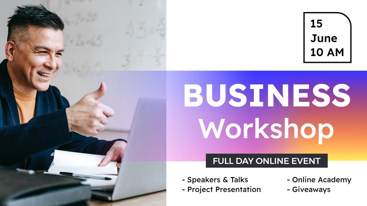 Interactive Business Workshop Online Event YouTube Thumbnail Template