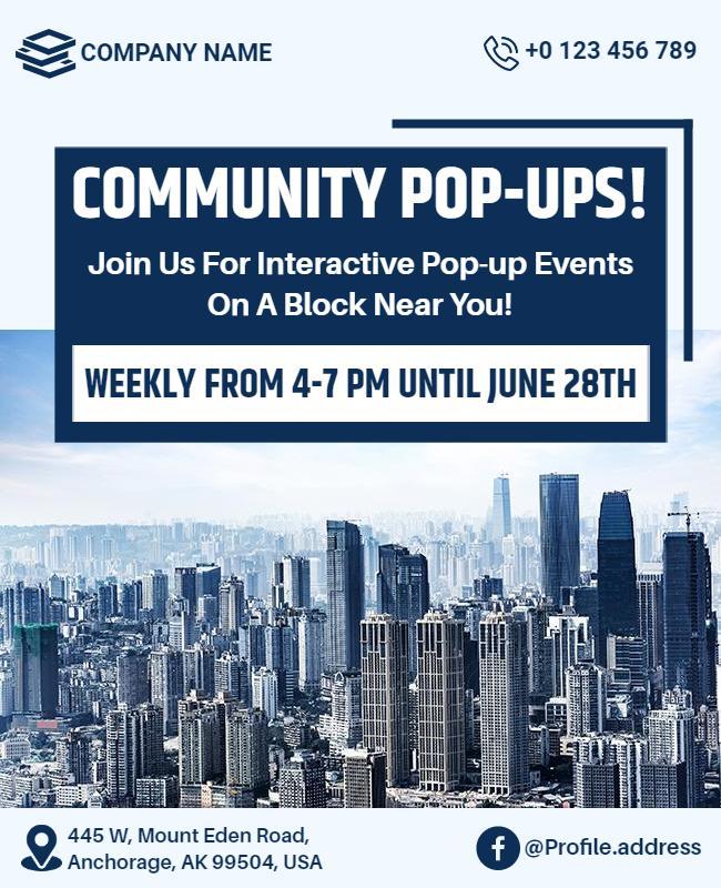 Interactive Community Pop Up Events Flyer Template