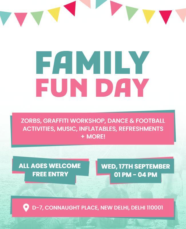 Interactive Family Fun Day Event Flyer Template