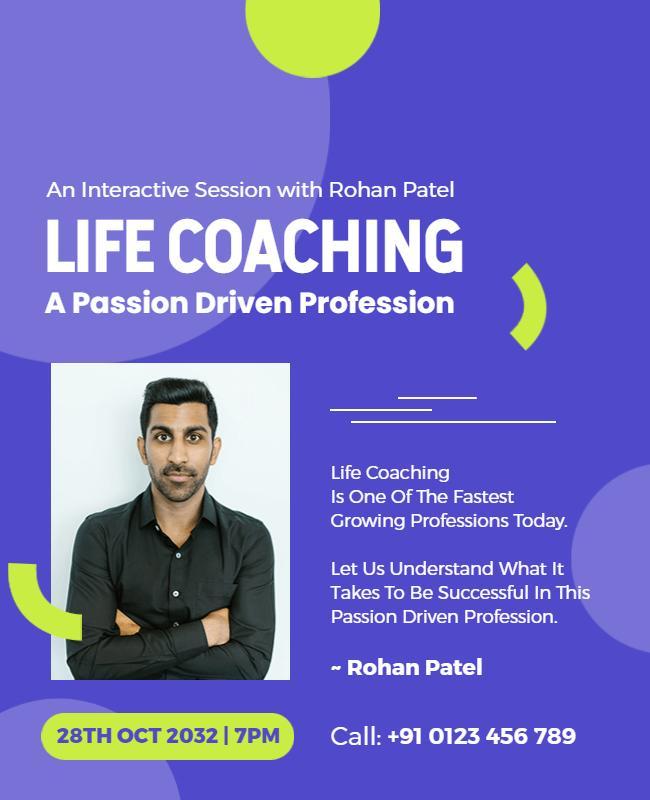 Interactive Life Coaching Session Flyer Template