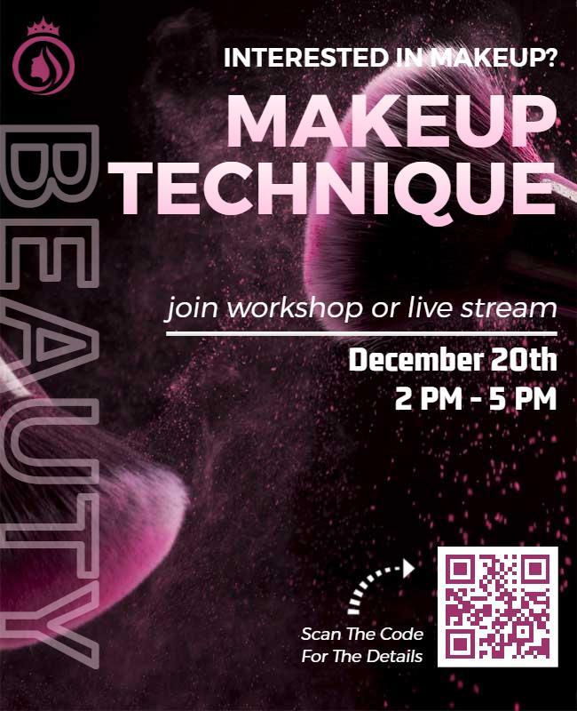 Interactive Makeup Technique Workshop Flyer Template