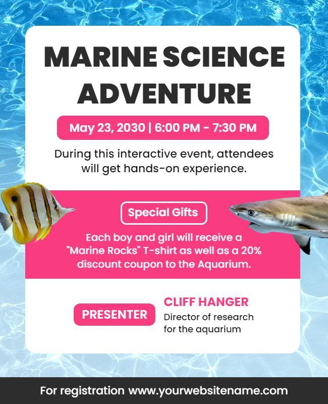 Interactive Marine Science Adventure Flyer Template