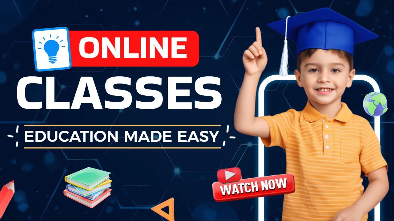 Interactive Online Classes Education Style YouTube Thumbnail Template