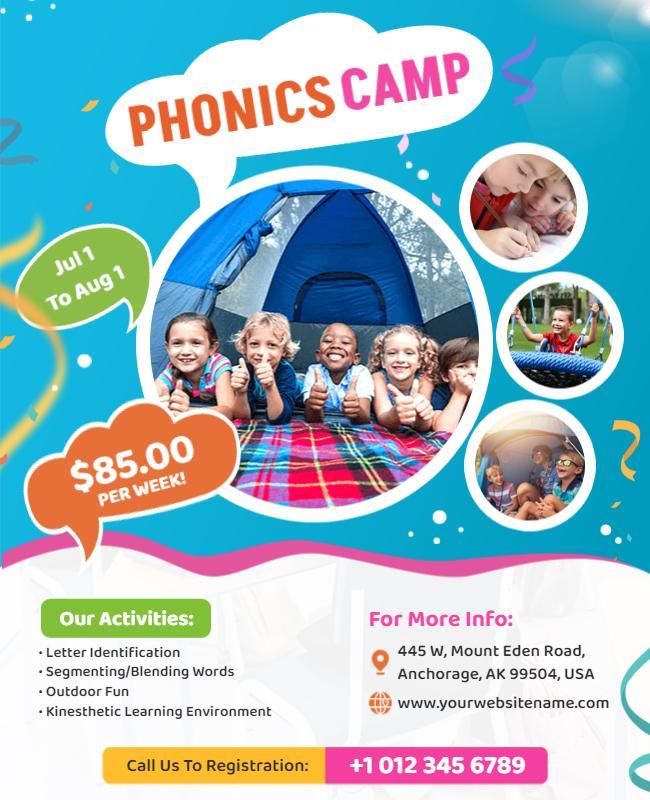 Interactive Phonics Summer Camp Flyer Template