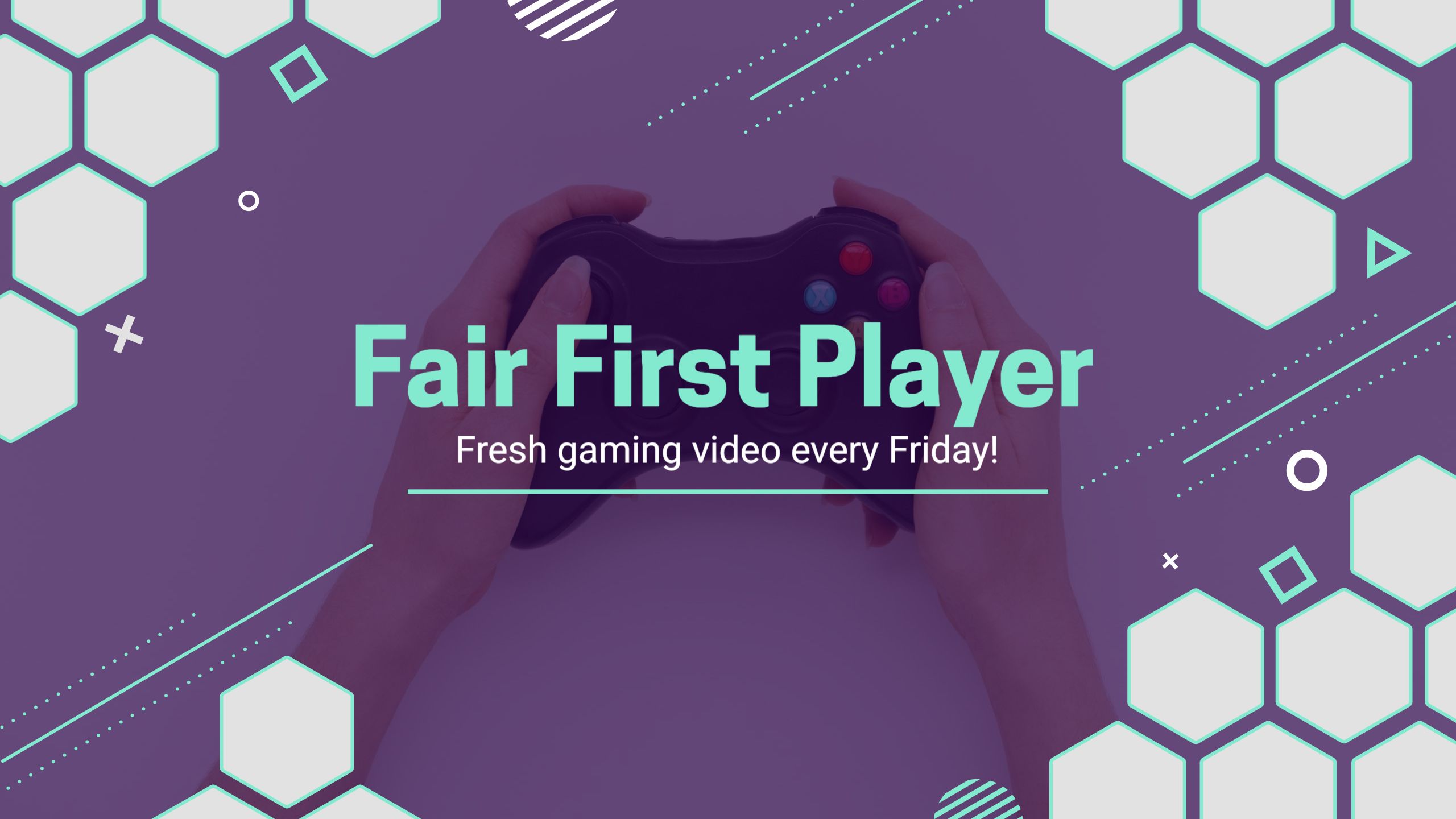 Interactive Purple Hexagon Design for Gaming Channel Banner Template