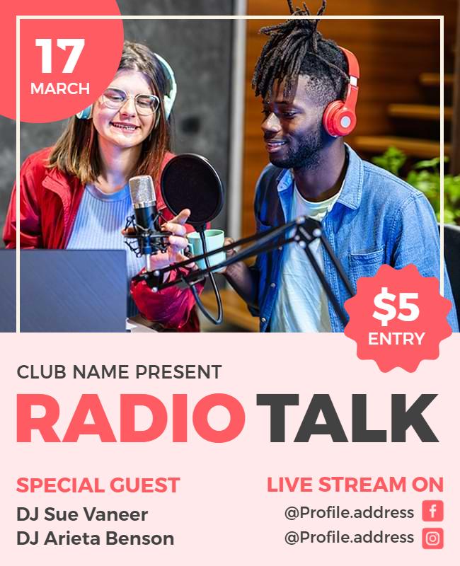 Interactive Radio Talk Show Flyer Template