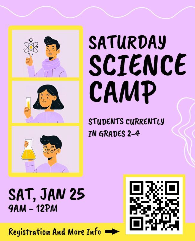 Interactive Saturday Science Camp Event Flyer Template