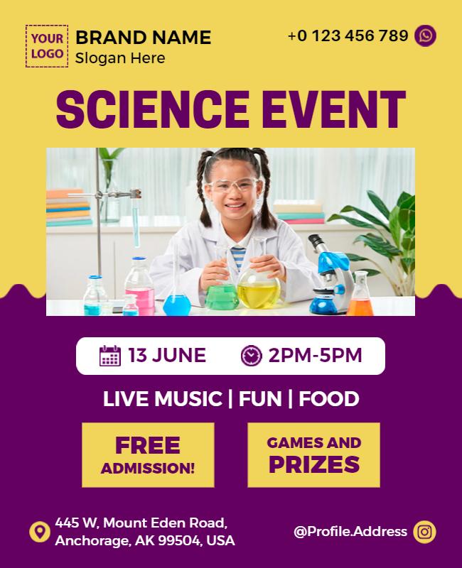 Interactive Science Event with Fun Activities Flyer Template