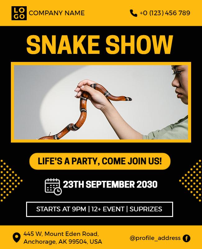 Interactive Snake Show Event Flyer Template