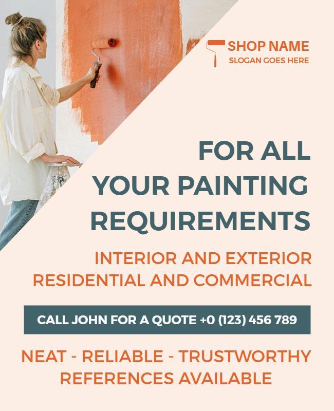 Interior and Exterior Painting Services Flyer Template