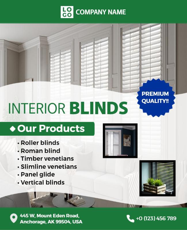 Interior Blinds Product Showcase Flyer Template