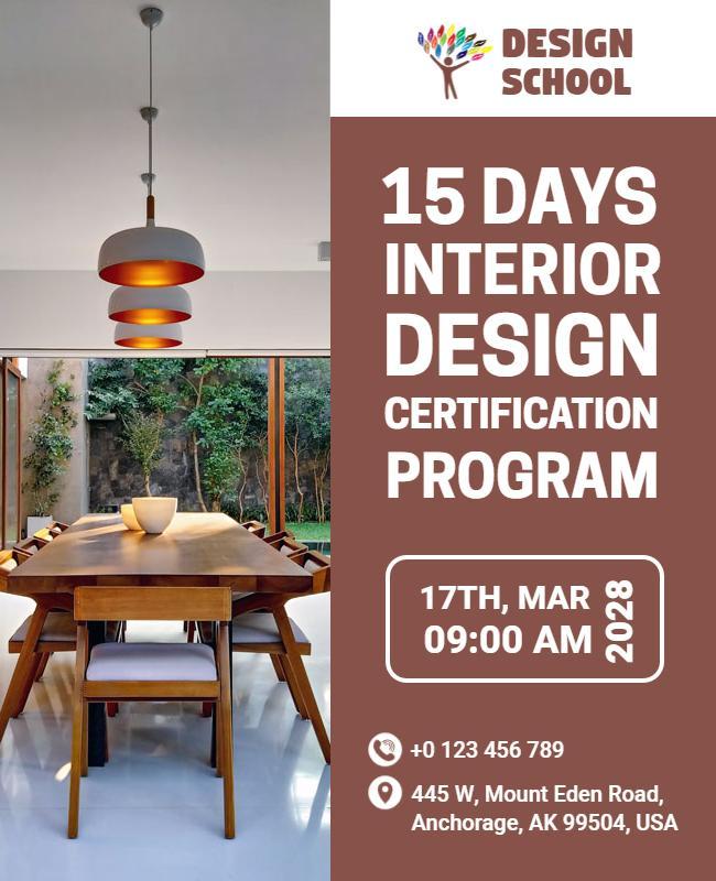 Interior Design Certification Program Flyer Template