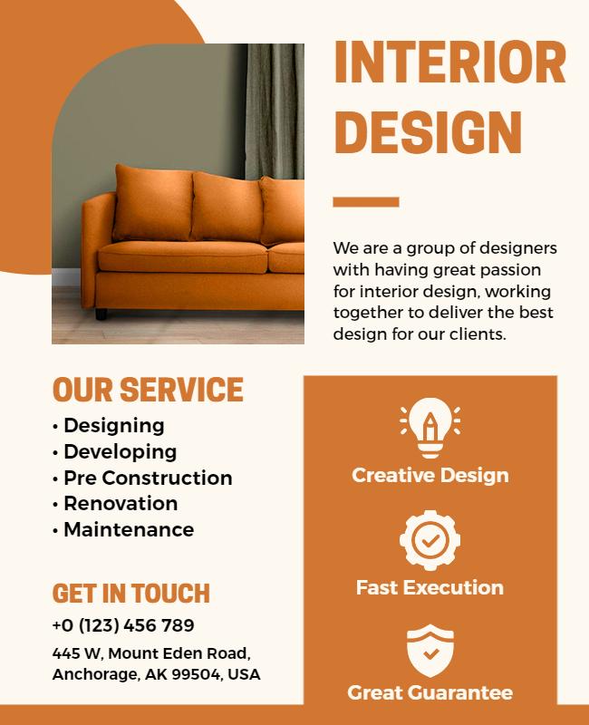 Interior Design Service Promotion Flyer Template