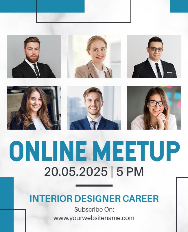 Interior Designer Career Online Meetup Flyer Template