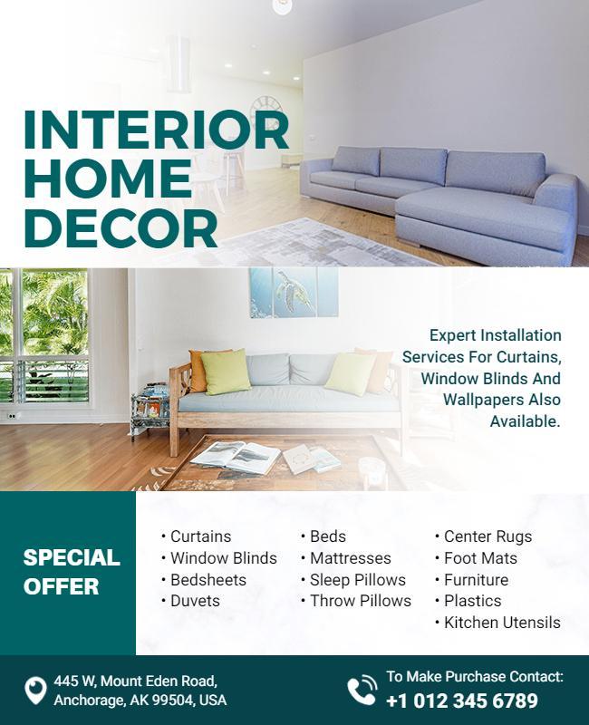 Interior Home Decor Services Flyer Template