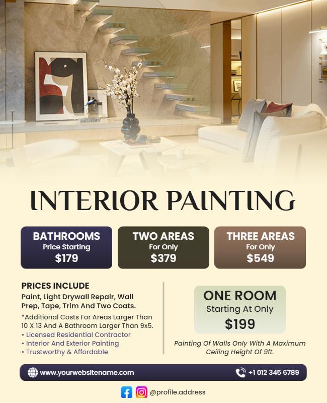 Interior Painting Service Promotion Flyer Template