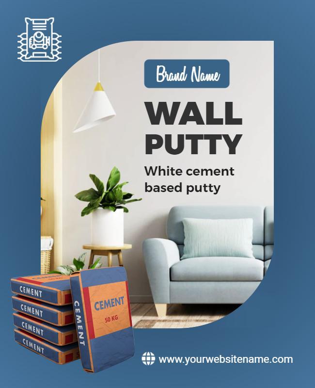 Interior Wall Putty Cement Promotion Flyer Template