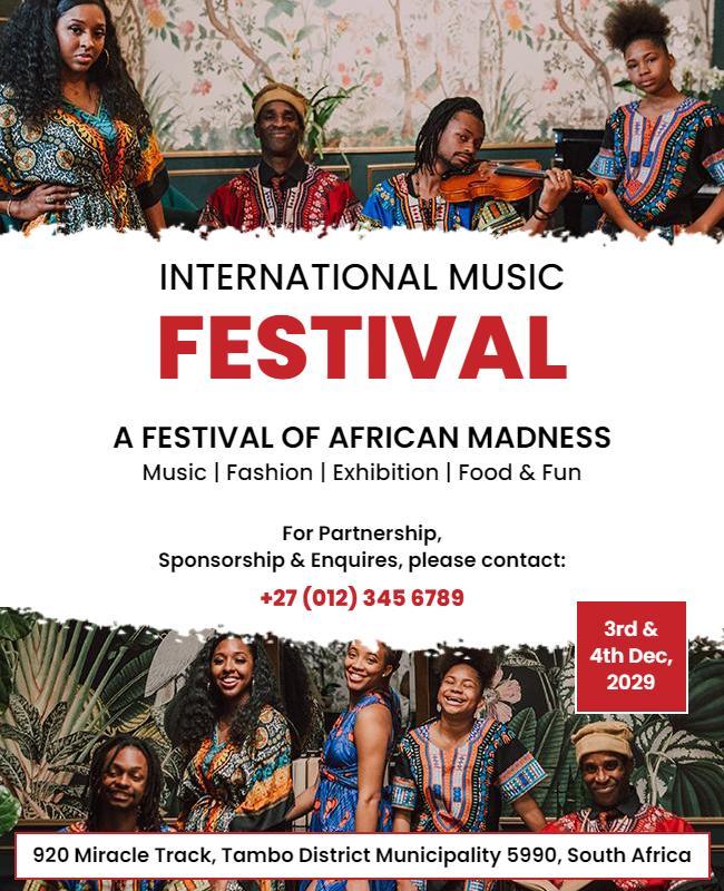 International African Music Festival Flyer Template