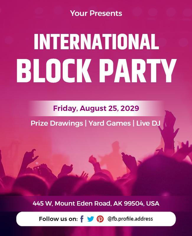 International Block Party Event Flyer Template