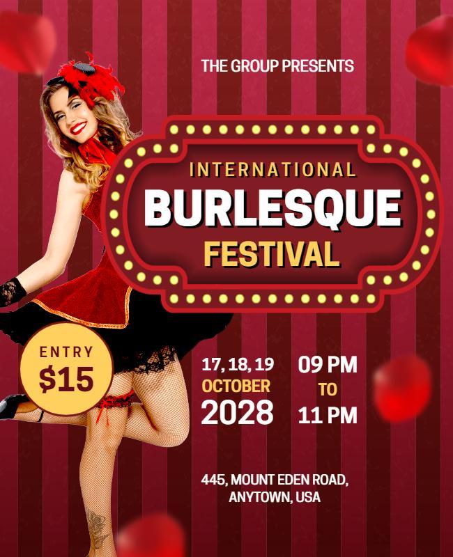 International Burlesque Festival Event Flyer Template