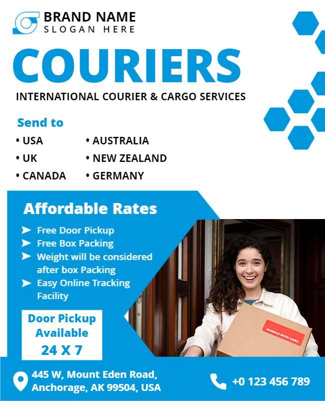 International Cargo and Courier Service Flyer Template