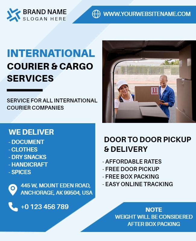 International Courier and Cargo Services Flyer Template