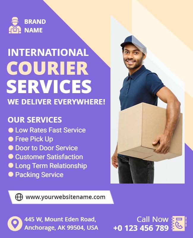 International Courier Services Delivery Flyer Template