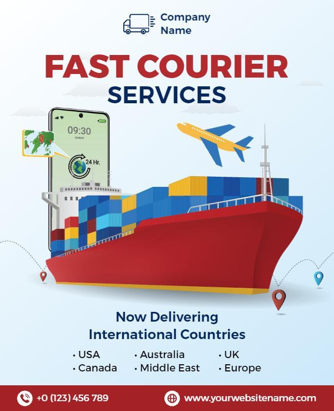 International Courier Shipping Services Flyer Template